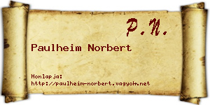 Paulheim Norbert névjegykártya