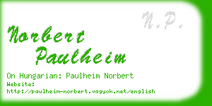 norbert paulheim business card